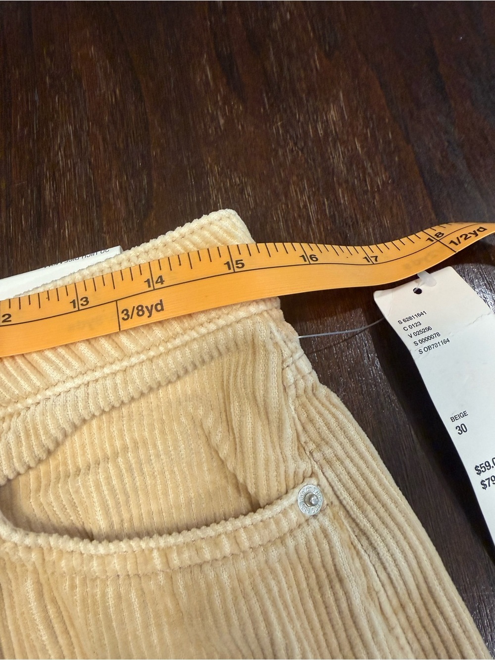 NWT BDG - Urban Outfitters Beige High Rise Mom Corduroy Pants Women’s Size 30 - Picture 13 of 13